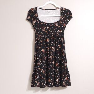 No Boundaries Black Floral Mini Dress